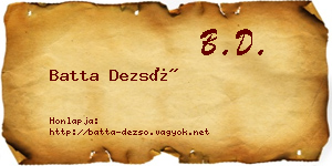 Batta Dezső névjegykártya